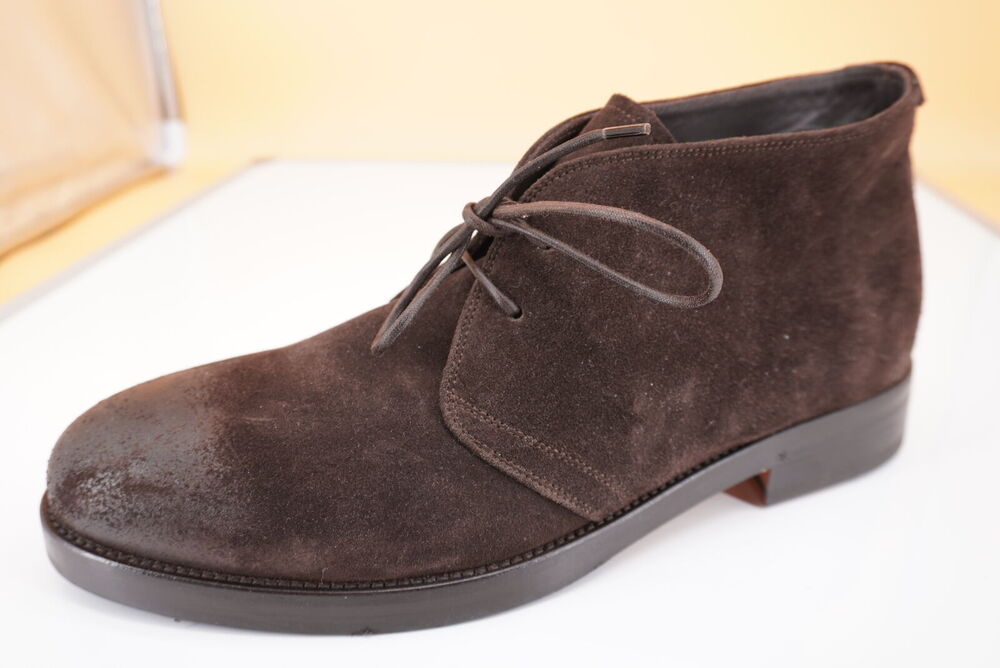 Canali Dark Brown Suede Chukka Hiking Boots Size 9 New Lace Up $645 Ankle